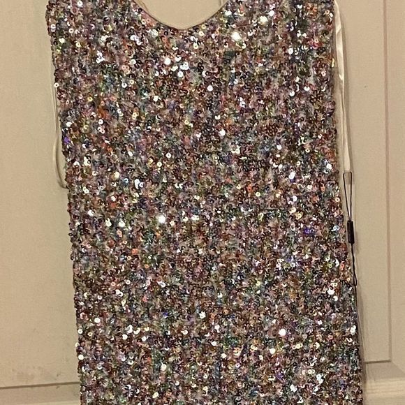 La Femme Multicolor Sequin Gown size 10 NWT - Picture 5 of 9